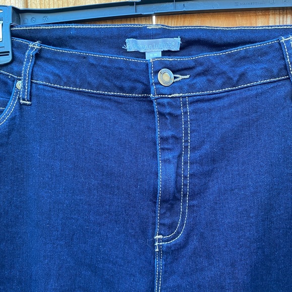 Woman Within Bootcut Stretch Jeans– Dark Blue Size 18 W - Picture 3 of 5